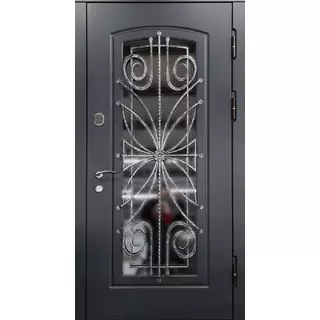 Стильная парадная дверь с ковкой